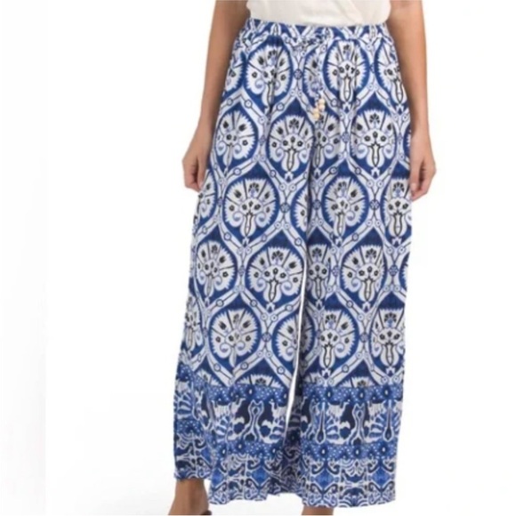 Haute Hippie Pants - Haute Hippie Wide Leg High Rise Pull On Bohemian Pants M